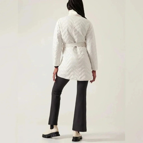 Athleta Womens Mendocino Quilted magnolia white coat size Small - Picture 8 of 16